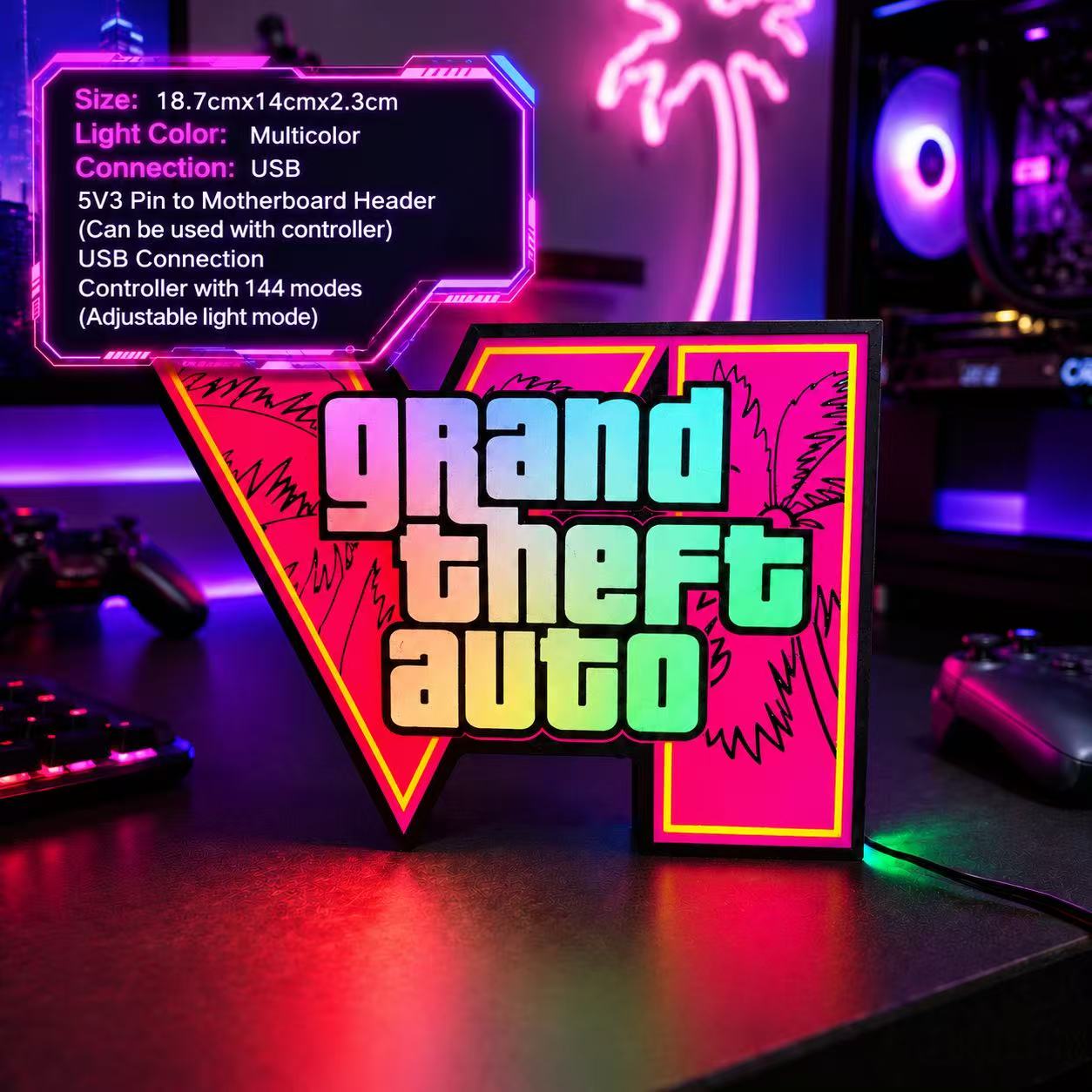 Desk Setup Lamp - 2026 Neue GTA 6 Horizon Ambientebeleuchtung