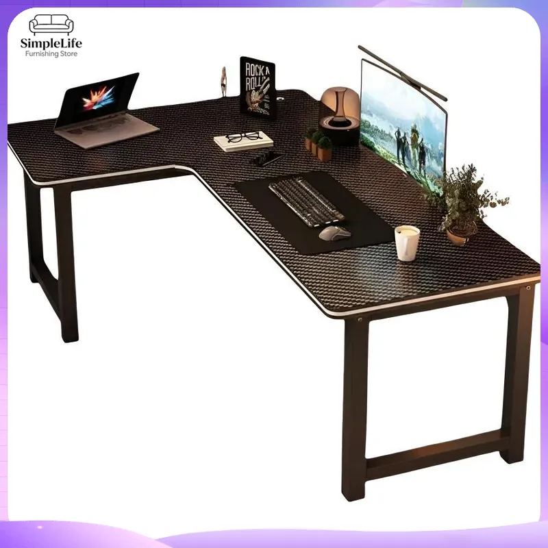 Desk Setup L Shaped - Eck-Gaming-Schreibtisch Computertisch mit Ablage für PC-Setup