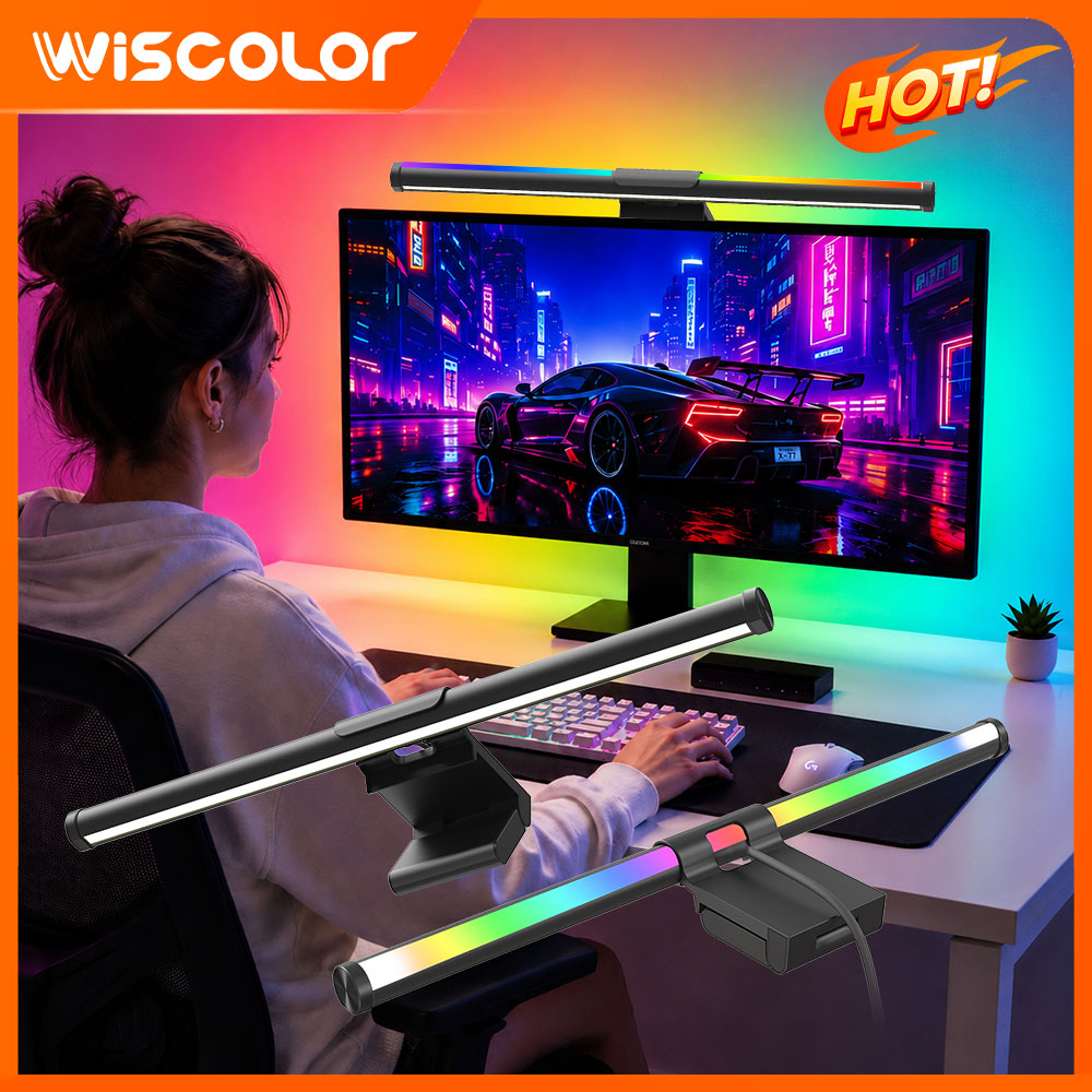 Setup Desk Monitor - WLAN-Lichtleiste Monitor-Lichtleiste Lampe Bildschirm-Setup RGB APP-Fernbedienung